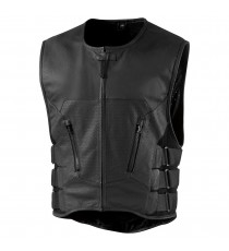 Gilet Icon Stripped D30 in pelle nero