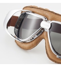 Maschera moto Bandit classic marrone lente trasparente