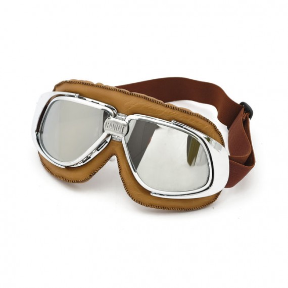 Maschera moto Bandit classic marrone lente specchiata