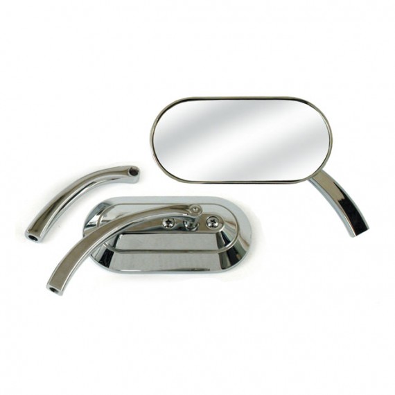 Specchietto retrovisore Hmp Oval Custom Cromato